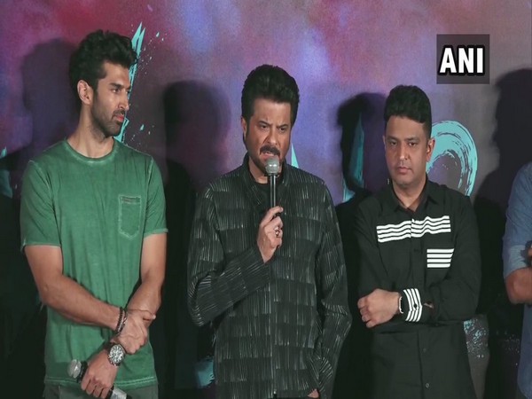 (From left to right): Aditya Roy Kapoor, Anil Kapoor and Bhushan Kumar during a media interaction in Mumbai on Monday.