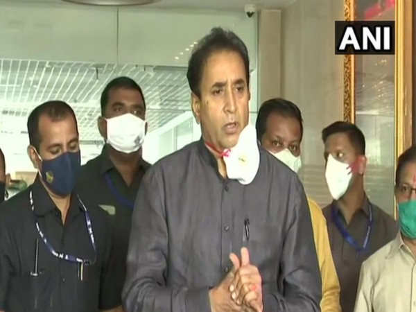 Maharashtra Home Minister Anil Deshmukh speaks to media in Mumbai on Wednesday [Photo/ANI]