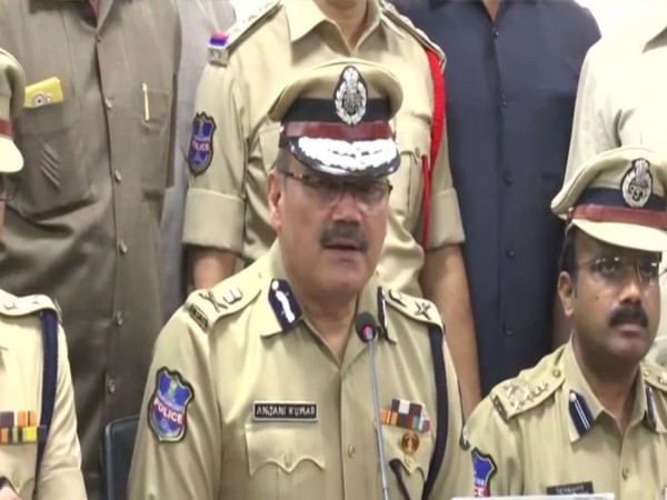 Hyderabad Police Commissioner Anjani Kumar speaking to reporters on Tuesday. (ANI/Photo)