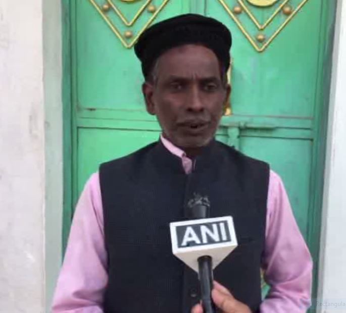 Iqbal Ansari, litigant in Ram Janm Bhoomi-Babri Masjid case talking to ANI at Ayodhya on Monday.