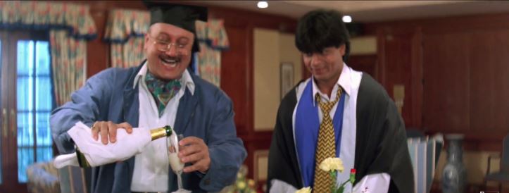 Anupam Kher and Shah Rukh Khan in a still from 'DDLJ', Image courtesy: YouTube