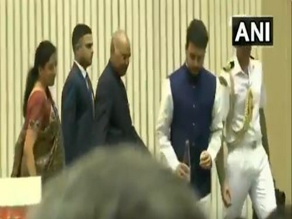  President Ram Nath Kovind, Finance Minister Nirmala Sitharaman, Mos Anurag Thakur at the CSR event on Tuesday. [Photo/ANI]