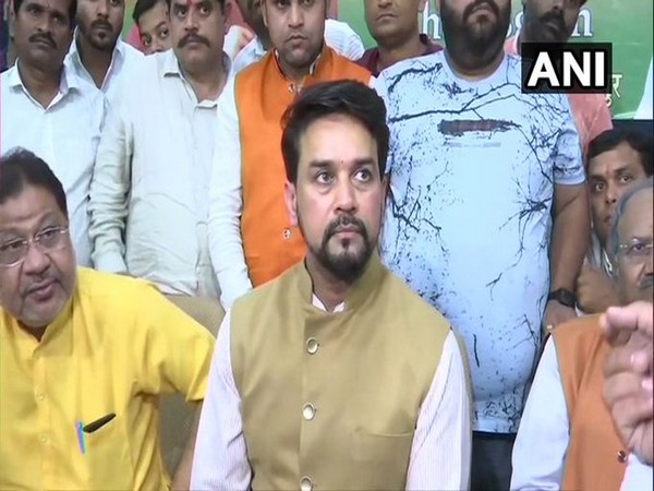 Union Minister of State for Finance, Anurag Thakur speaking to media on Monday. 
