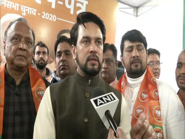 Minister of State for Finance Minister Anurag Thakur speaking to ANI in New Delhi on Monday. Photo/ANI