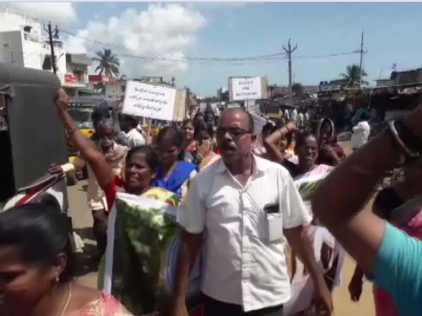 Visual from protest in Srikakulam, Andhra Pradesh