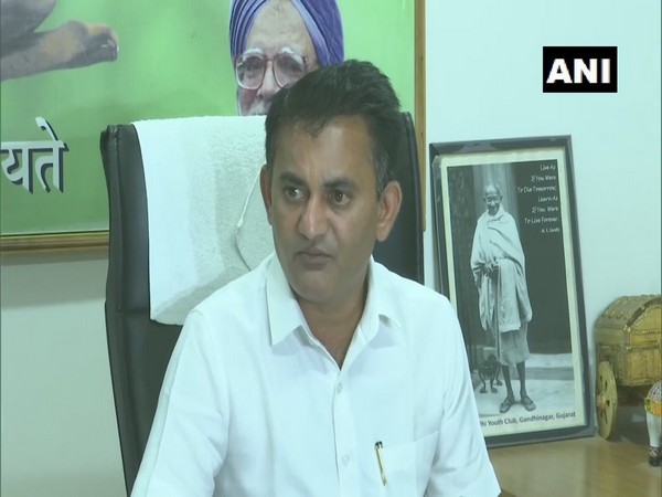 Opposition leader Paresh Dhanani speaking to media in Gandhinagar on Friday. Photo/ANI