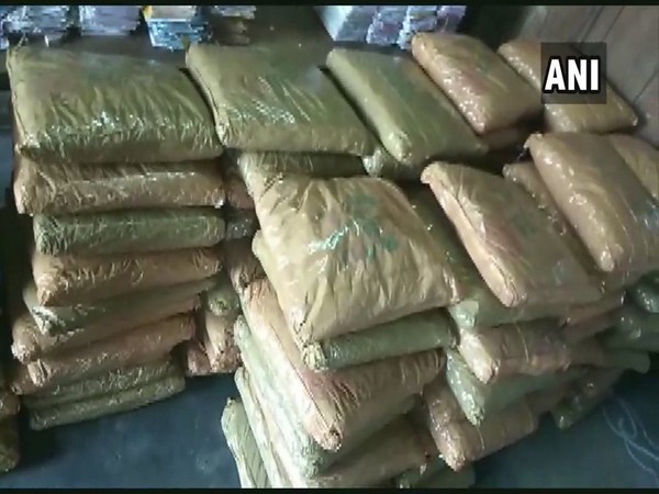 195 kgs of cannabis recovered by the officials from a car in Vizag on Sunday. Photo/ANI