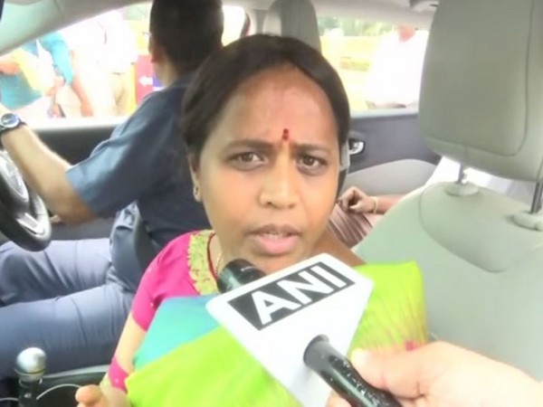 TDP spokesperson P Anuradha speaking to ANI. Photo/ANI