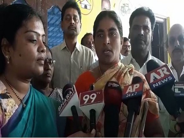 Yalamanchili Padmaja speaking to media in Krishna district, Andhra Pradesh