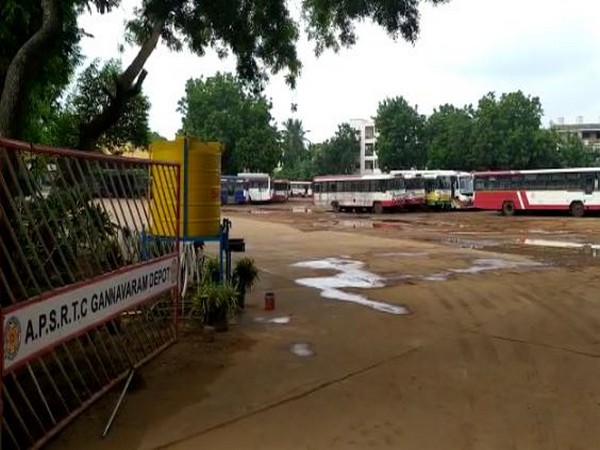 Gannavaram RTC Bus Depot in Krishna district of Andhra Pradesh. (Photo/ANI)