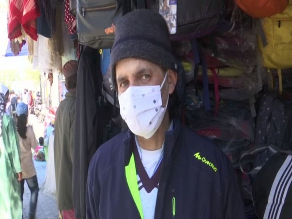 Manzoor Ahmad, a school bag seller in Srinagar's Lal Chowk (Photo/ANI)