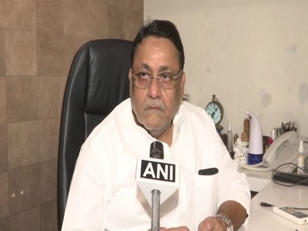 Nationalist Congress Party (NCP) leader Nawab Malik speaking to ANI on Wednesday. (Photo/ANI)