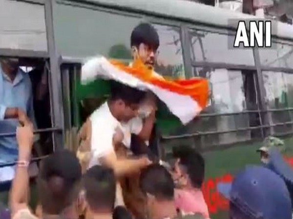 A visual of arrested BJP Yuva Morcha workers in West Bengal. (Photo/ANI)