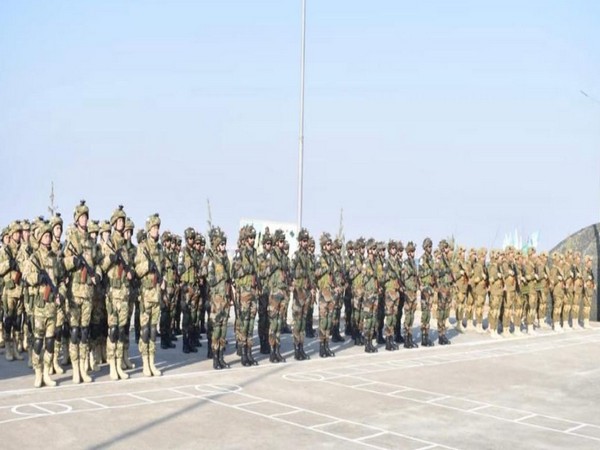 Visuals of Army personnel from India and Uzbekistan at the joint training exercise(Photo credit twitter@adgpi)