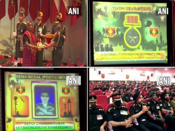 Northern Army Commander Lt Gen Upendra Dwivedi presented gallantry awards(ANI) 