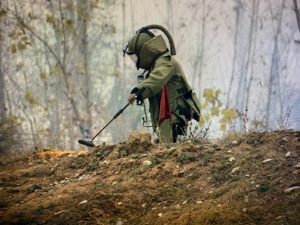 The IED was detected by vigilant troops during the road clearance of NH undertaken on Thursday morning. (Photo/ANI)