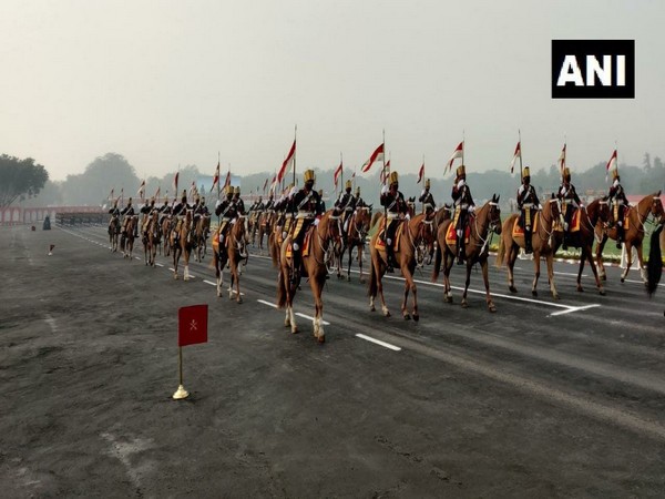 Army Day Parade full-dress rehearsal at Cariappa Parade Ground in New Delhi