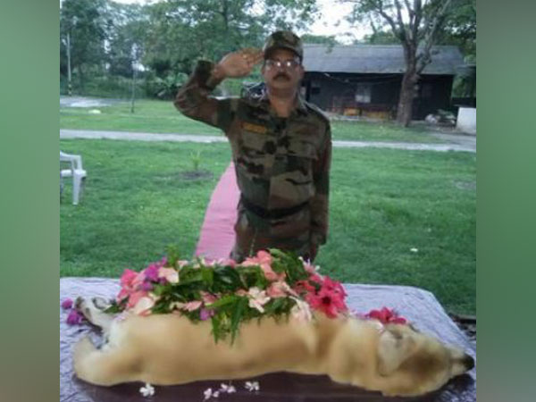 Army Eastern Command pays respect to 'Dutch' a 9-year-old dog in Kolkata on Saturday. (Picture credit: Army Eastern Command Twitter)