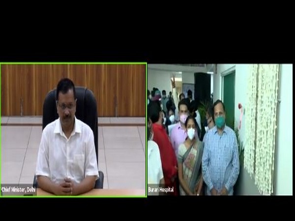 CM Arvind Kejriwal inaugurates 450-bedded govt hospital in Burari. [Photo/ANI]