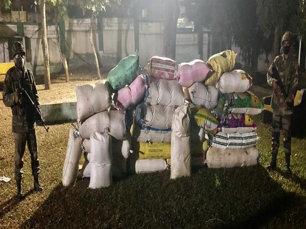 A visual of contrabond seized by security forces. (Photo/ANI)