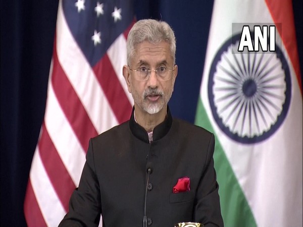 External Affairs Minister S Jaishankar at a joint press conference with US leadership in Washington DC.
