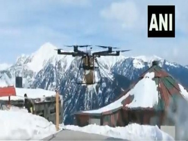 Indian Army using drones to supply COVID-19 vaccines (Photo/ANI)