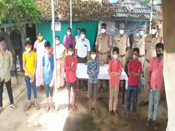 Children rescued from the streets in the Krishna district's Nuzividu circle. (Photo/ANI)