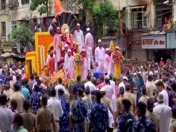 The Ganesh idol of Mumbaicha Raja Mandal in Ganesh Galli. (Photo/ANI)