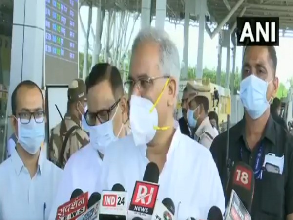 Chhattisgarh Chief Minister Bhupesh Baghel speaking to media (Photo/ANI)