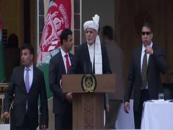 Afghan President Ashraf Ghani during the swearing-in ceremony in Kabul on Monday.
