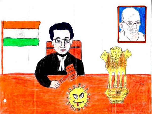 Visual of drawing by Kerala Class V student, Lidwina Joseph (Photo/ANI)