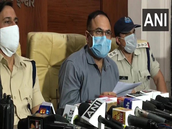 Indore crime branch Additional SP Guru Prasad Parashar during a press conference on Friday. (Photo/ANI)