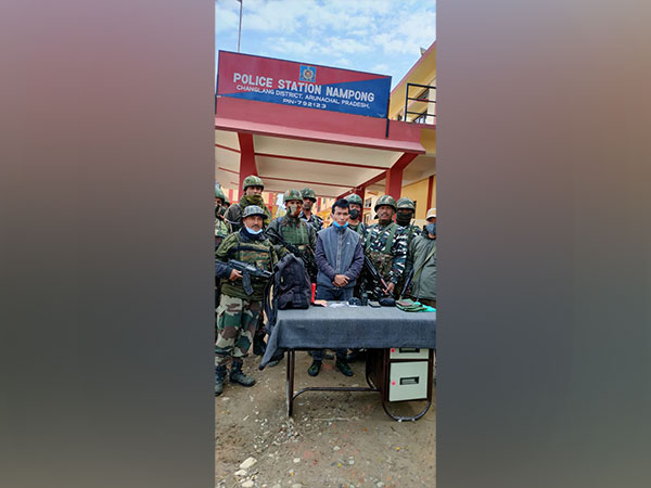 Arrested individual with Nampong Police station. (ANI/photo)