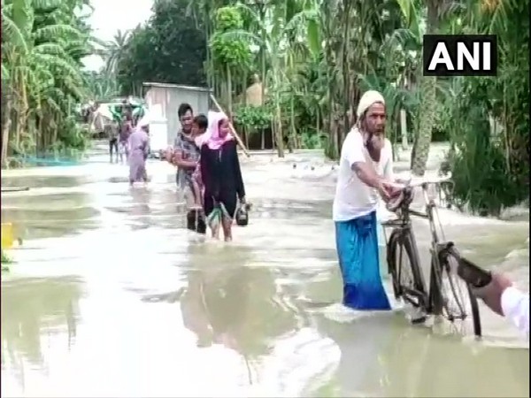 Water from Brahmaputra river enters Nagaon area in Morigaon district of Assam