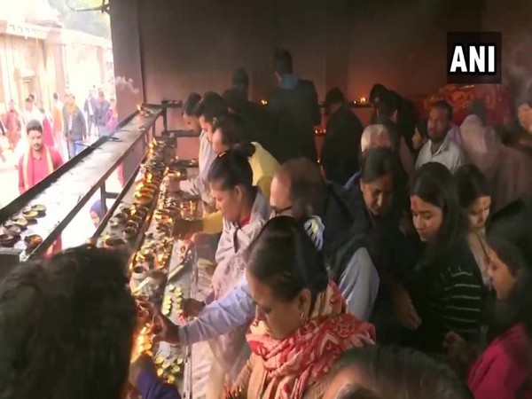 Devotees throng Kamakhya Temple to offer prayers on New Year in Guwahati. Photo/ANI