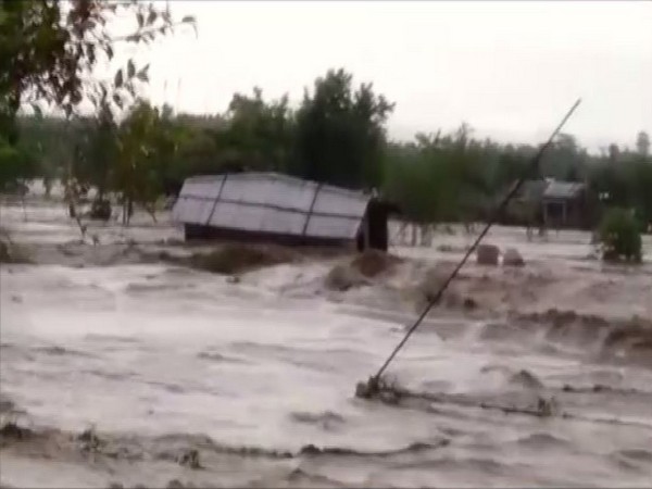 A house submerged in the deluge