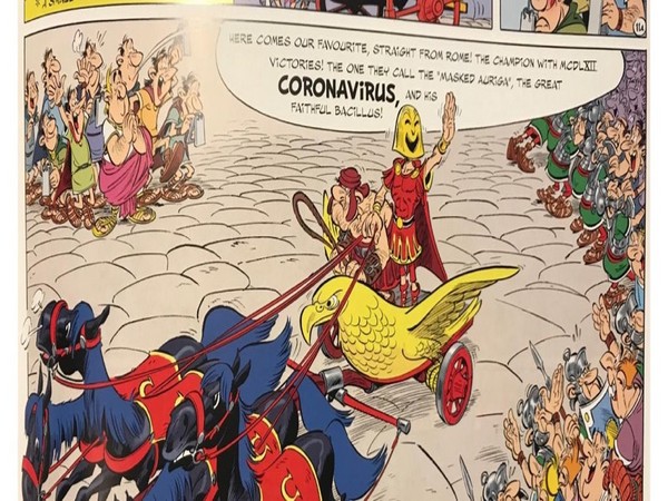 An illustration from the comic book series Asterix featuring a character named 'coronavirus' (Photo courtesy: Jaaved Jaaferi twitter)