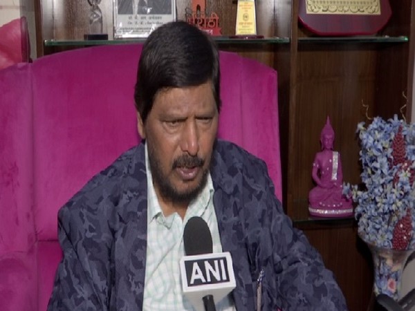 Union Minister Ramdas Athawale speaking to ANI in New Delhi. 
