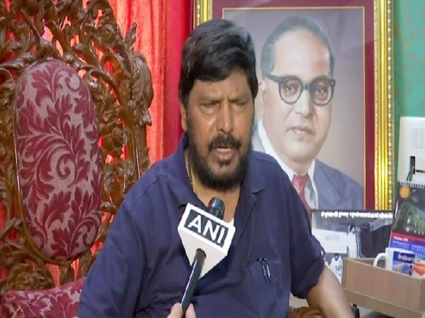 Union Minister ramdas Athawale speaking to ANI in Mumbai on Friday. 