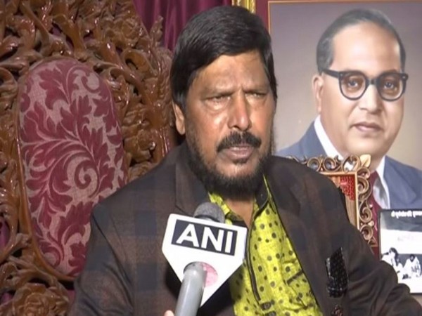 Union Minister Ramdas Athawale talking to ANI in Mumbai on Wednesday