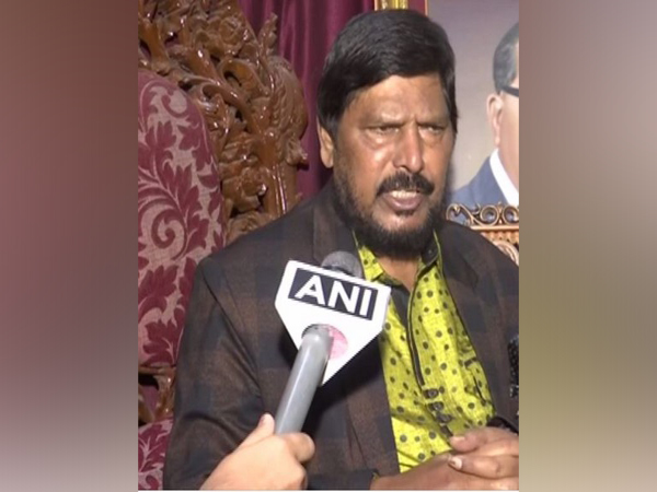 Union minister Ramdas Athawale talking to ANI in Mumbai on Wednesday 