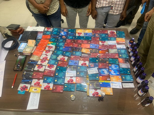 ATM cards seized by police from the three fraudsters in Guwahati [Photo/ANI]