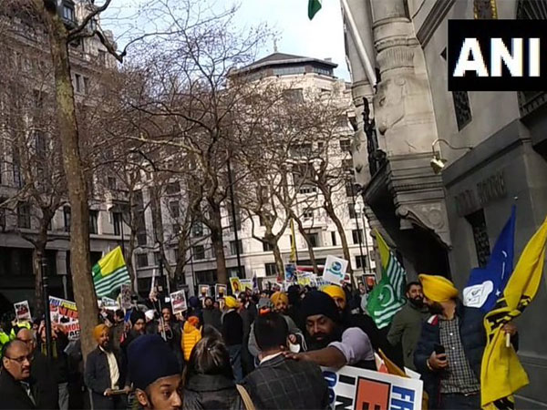 Pakistan-backed pro-Khalistan activists attacking innocent British-Indian civilians outside the Indian High Commission in London on March 9