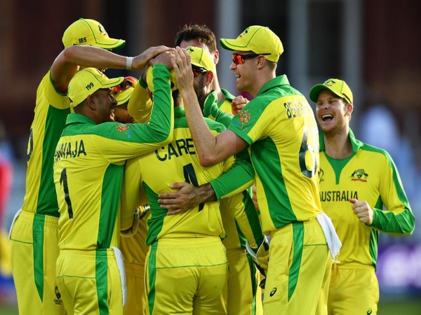 Australian players celebrating after win against New Zealand