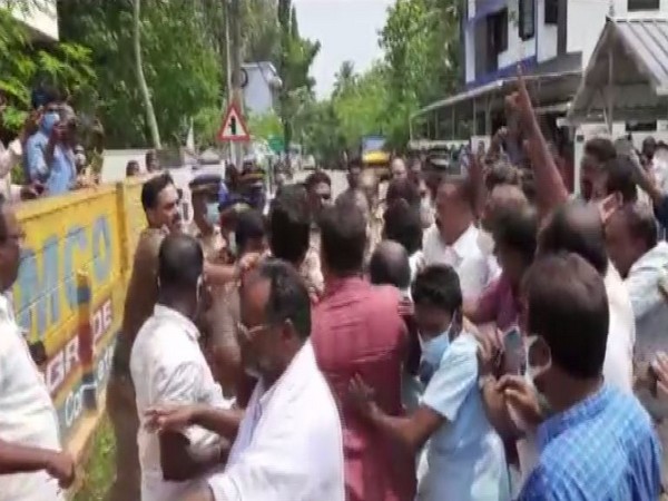 Visuals from clashes between protestors and police on April 21 (Photo/ANI)