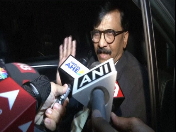 Shiv Sena leader Sanjay Raut speaking to media on Tuesday. (Photo/ANI)