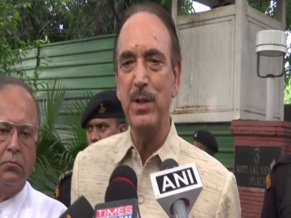 Congress leader Ghulam Nabi Azad speaking to media persons in New Delhi on Tuesday. Photo/ANI
