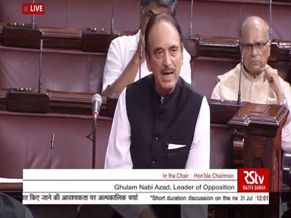 Leader of Opposition in Rajya Sabha Ghulam Nabi Azad on Wednesday. (Courtesy-Rajya Sabha)