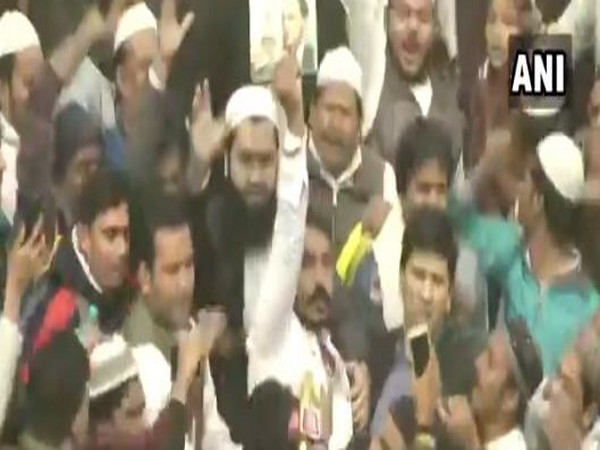 Bhim Army Chief Chandrashekhar Azad at Jama Masjid protest against CAA on Friday in New Delhi 