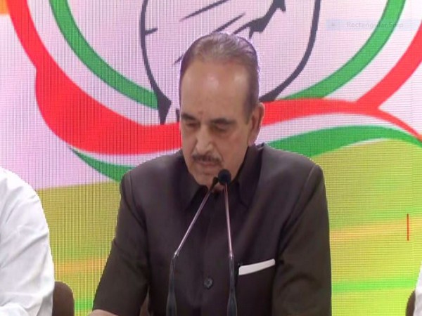 Congress leader Ghulam Nabi Azad at press conference in New Delhi on Monday 